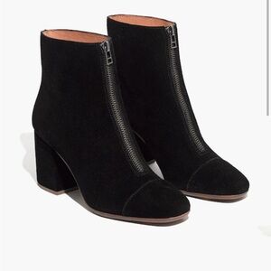 Madewell Amalia zip boot in black suede